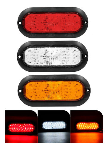 1 Pz Plafon Ovalado 54 Leds Alta, Baja Y Estrobo 12-24v