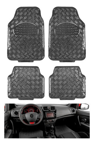 Juego Tapetes 4 Piezas Metalizado Flexibles Color A Elegir