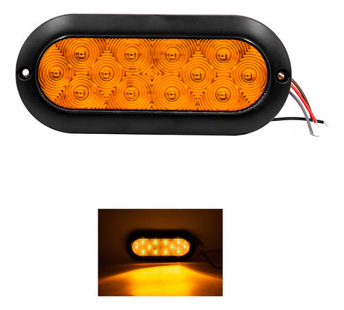 Plafon Ovalado 12 Led Bisel Negro Alta Baja Estrobo 12-24v