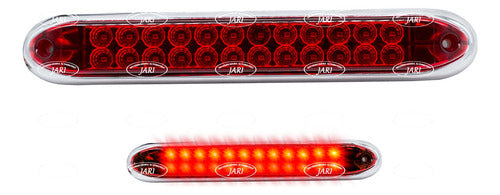 Plafon 24 Led Barra Bisel Cromo Alta Baja Estrobo 12/24v