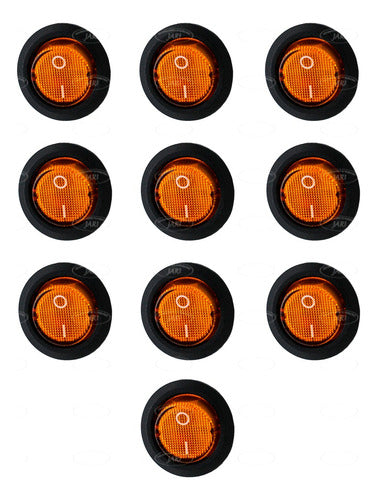 Switch Rededondo Universal 3 Patas On/off Led 10 Pzas.