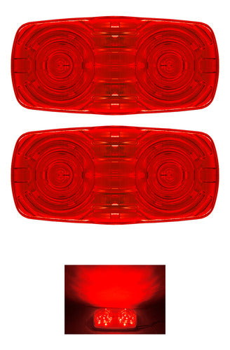 Plafon Doble Optica 16 Led Colores Rojo Y Ambar (jgo.)