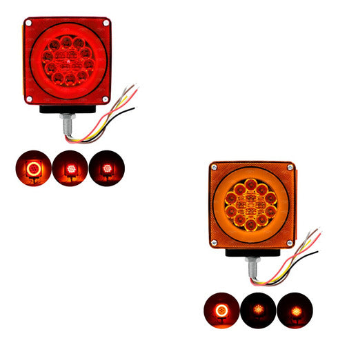 Plafon Direccional Cuadrada Gel 34 Leds Kenworth Dina Camion