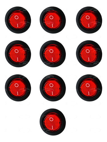 Switch Rededondo Universal 3 Patas On/off Led 10 Pzas.