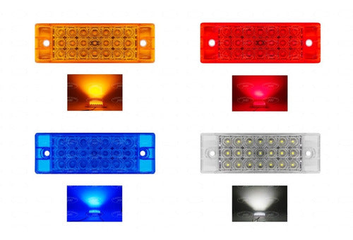 Plafon Lateral 21 Led Rectangular Chalupa Estrobo Camion